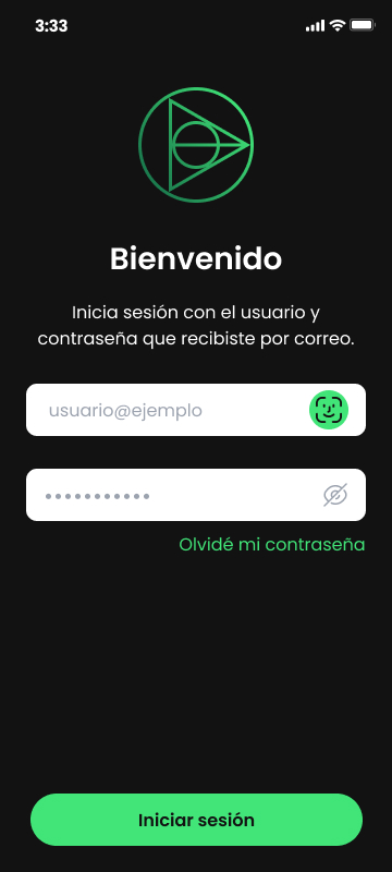 Biometric opt-in on first launch.