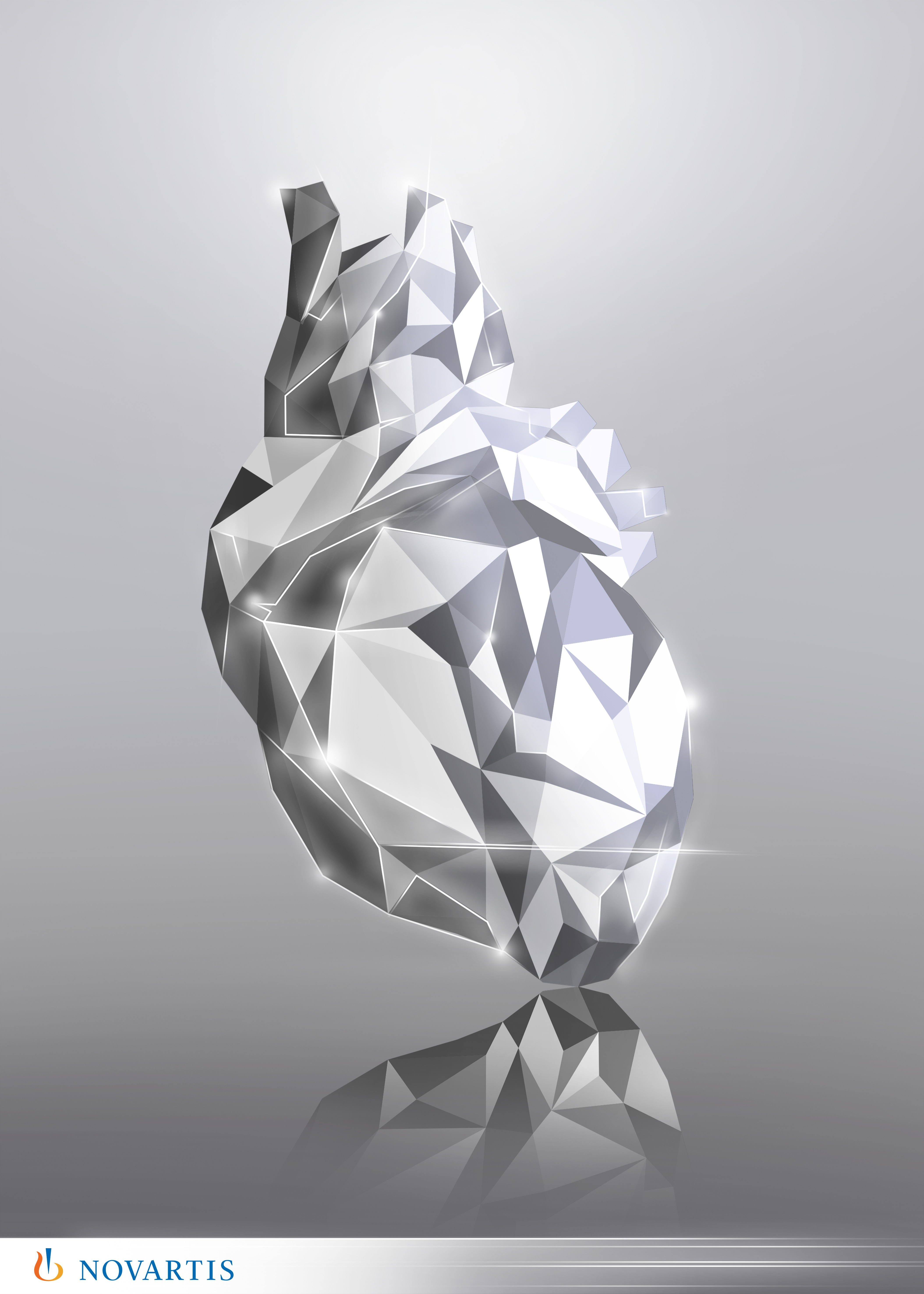 Novartis — silver crystal heart