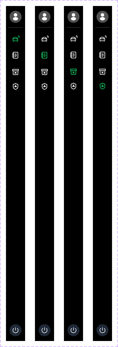Sidebar navigation states