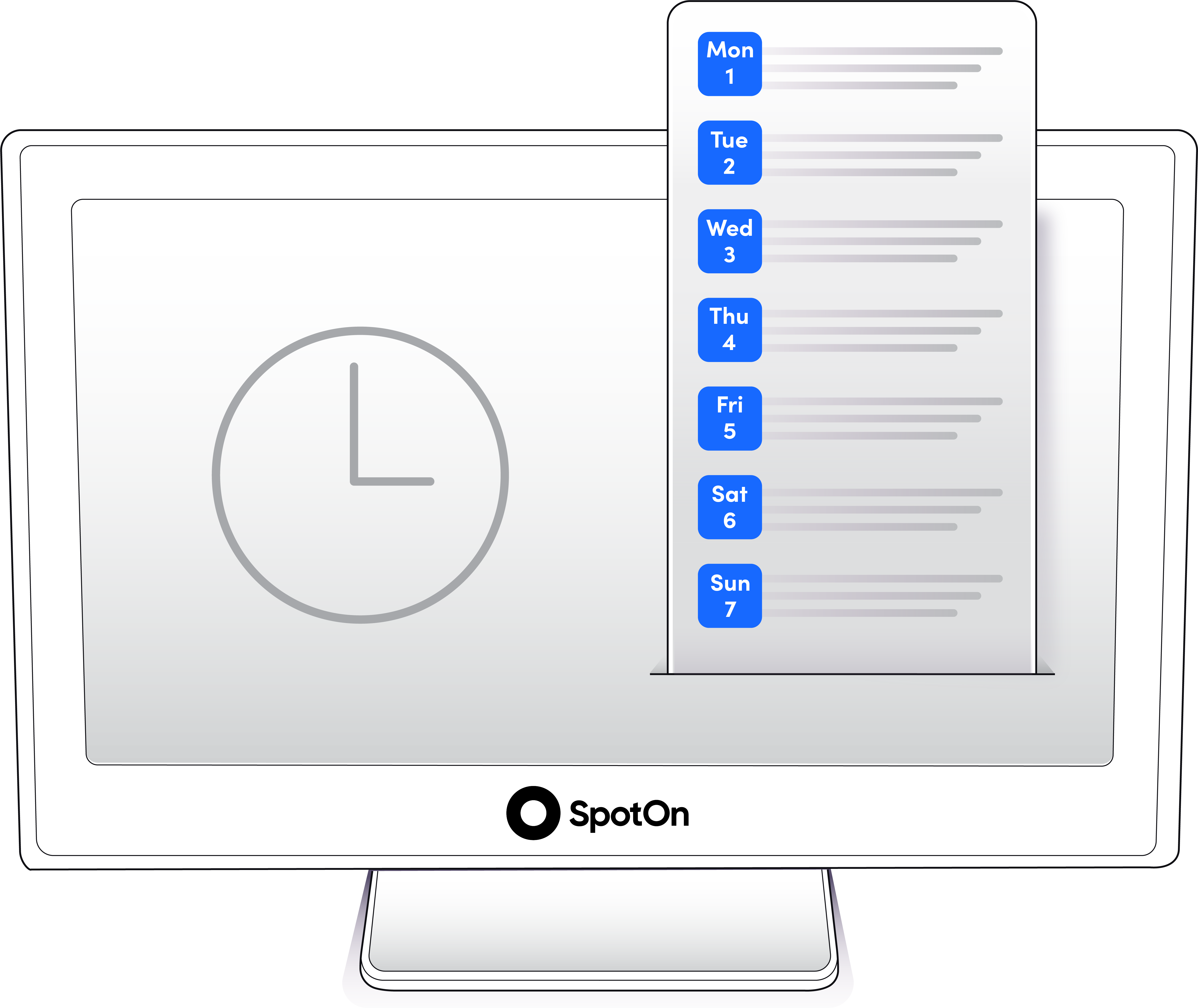 Clock-in schedule illustration