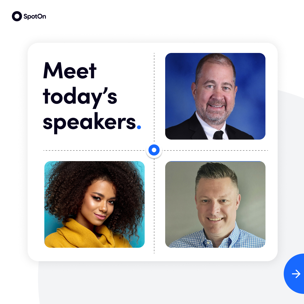 Meet today's speakers — bio cards